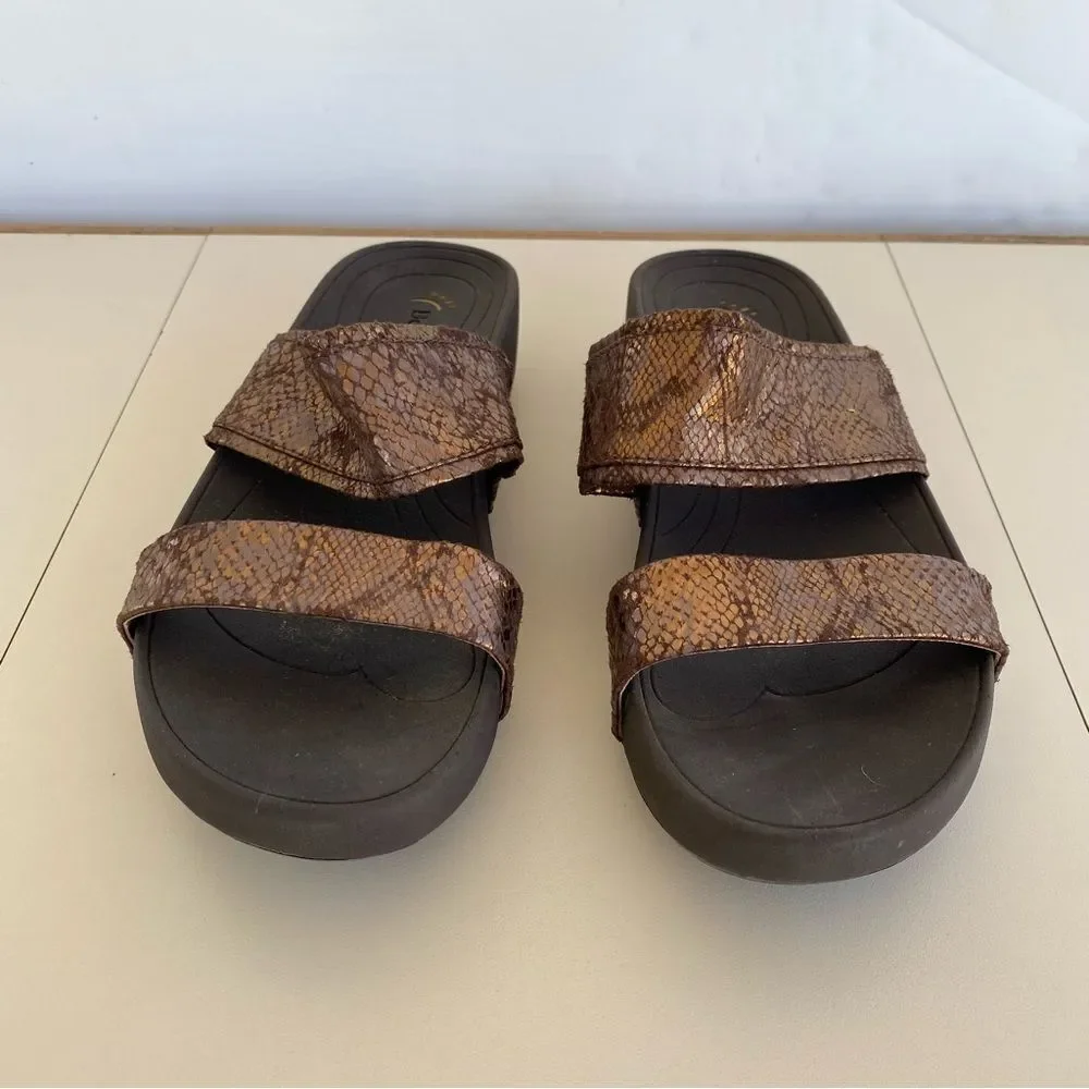 Bare Traps Gemini Slip On Sandal Shoe BTS15-10553-023-51 Brown Black Women’s 8